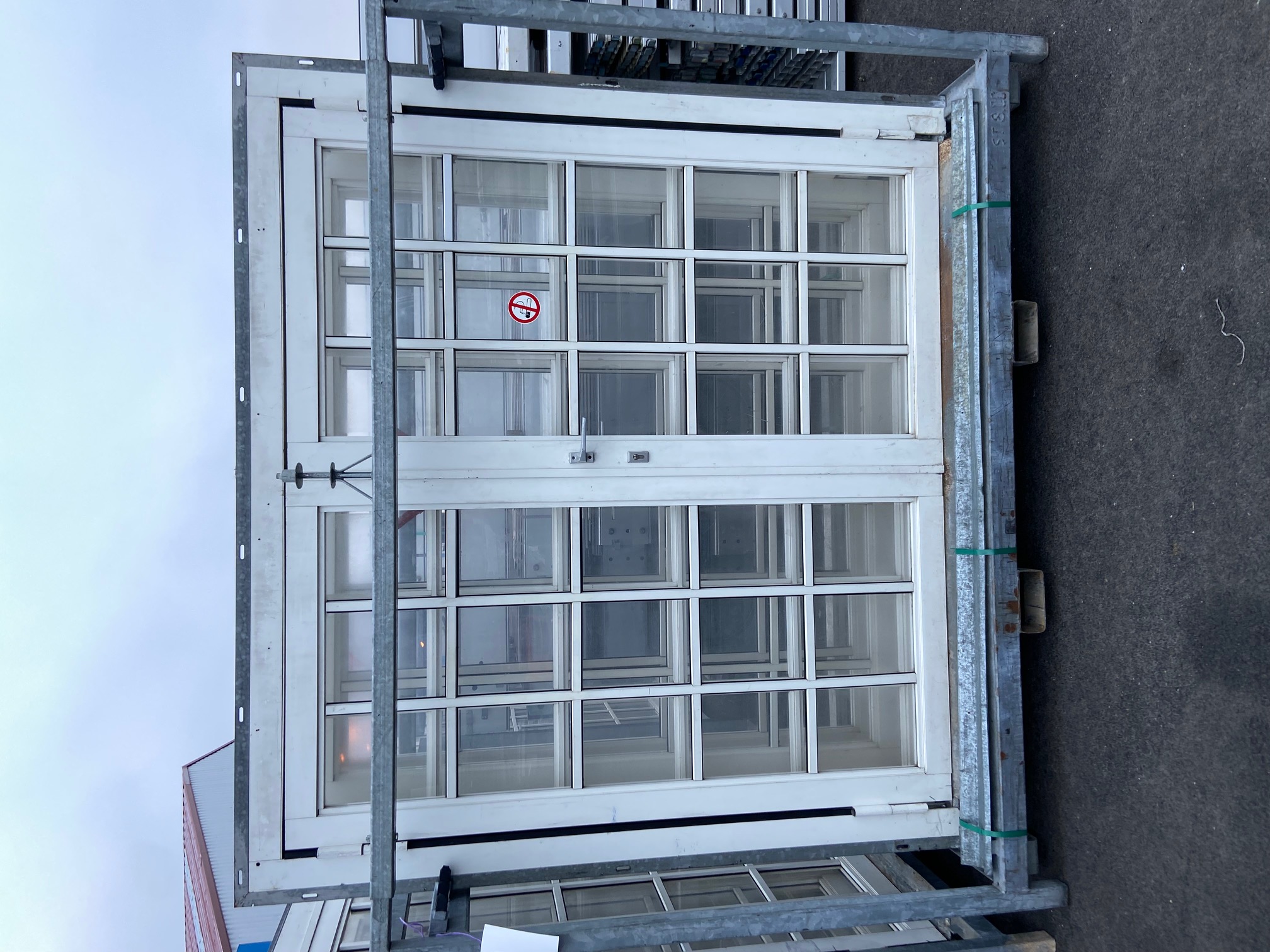 Doppelflügeltür mit Sprossen, weiß